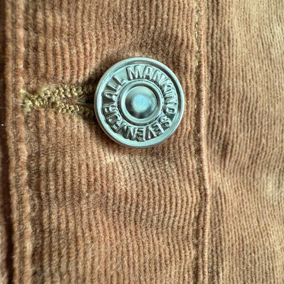 7 FOR ALL MANKIND | Brown Corduroy Button Front Mini Skirt | Size 26 - Picture 4 of 7